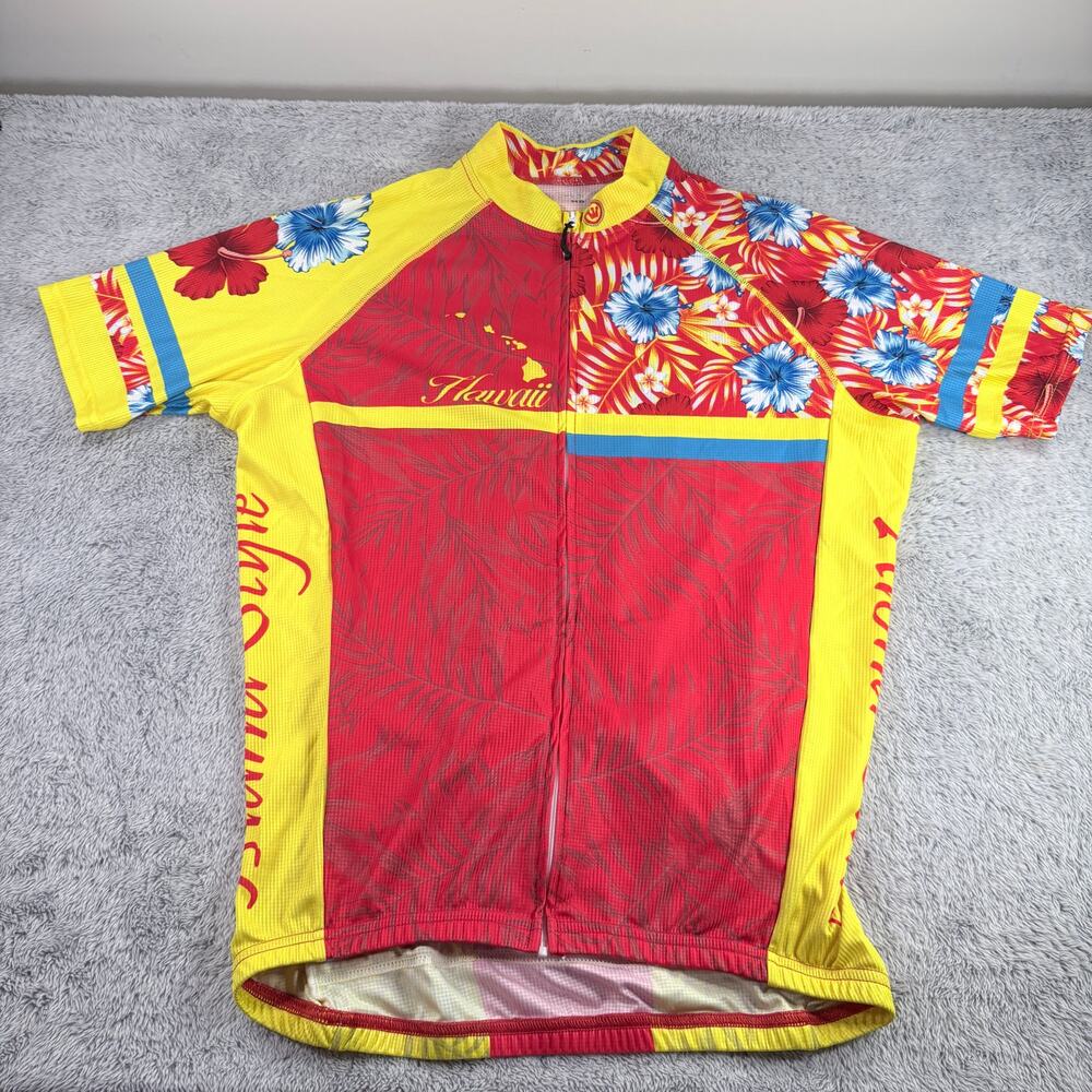 CANARI HAWAII CYCLING JERSEY MENS SIZE MEDIUM‎ M BIKE SHIRT ALOHA STATE